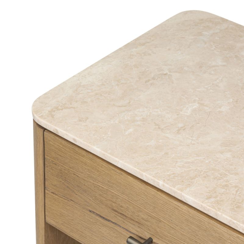 Raleigh 30" Oak Wood and Marble Nightstand - image 7 of 12