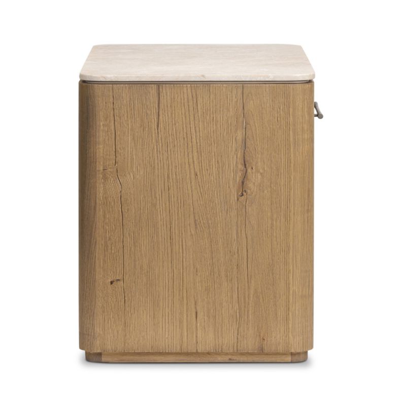 Raleigh 30" Oak Wood and Marble Nightstand - image 5 of 12