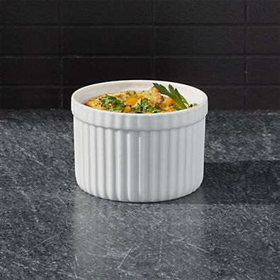 View Tall White Porcelain Ramekin details