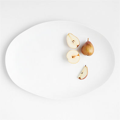 View Range Oval White Outdoor Melamine Platter by Leanne Ford details