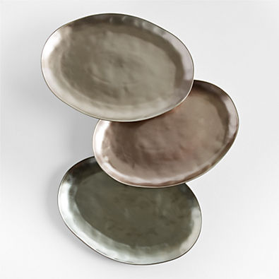 View Range Metallic Oval Platter by Leanne Ford details