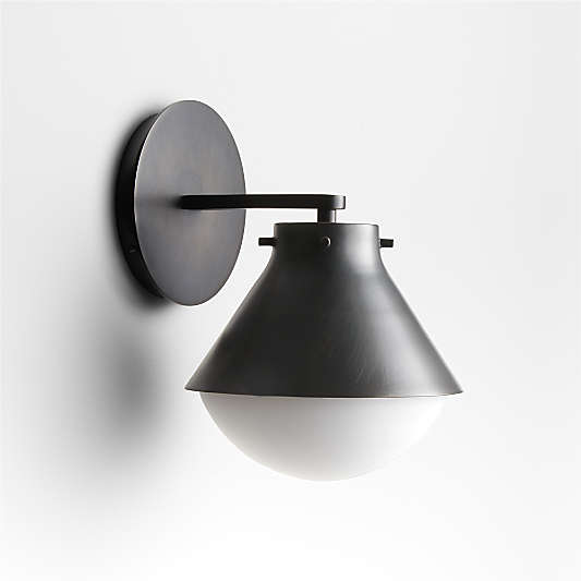 Rainier Black Conical Wall Sconce Light