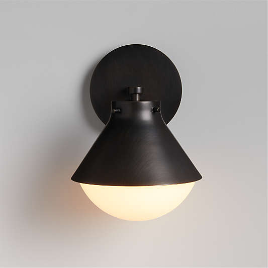 Rainier Black Conical Wall Sconce Light