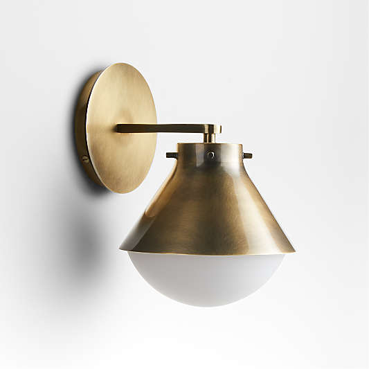 Rainier Brass Conical Wall Sconce Light