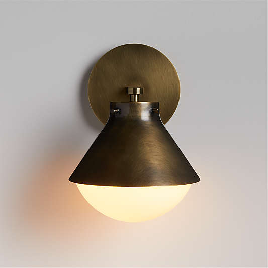 Rainier Brass Conical Wall Sconce Light