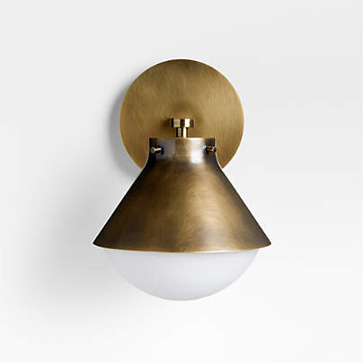Andre Brass Wall Sconce Bathroom Vanity Light + Reviews | Crate & Barrel