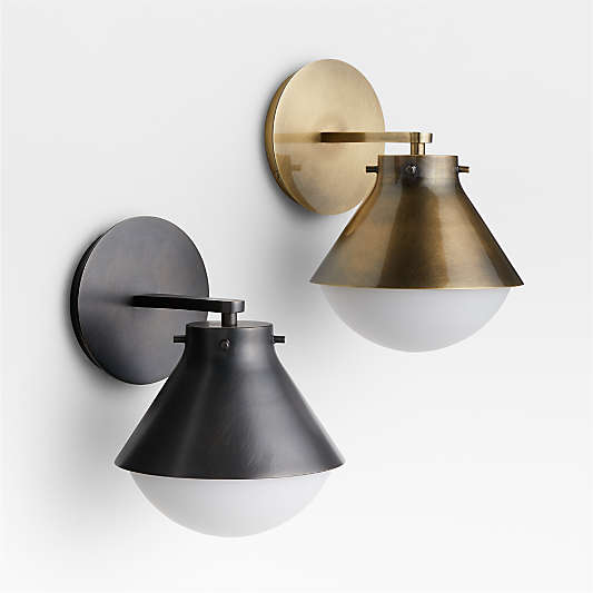 Rainier Brass Conical Wall Sconce Light