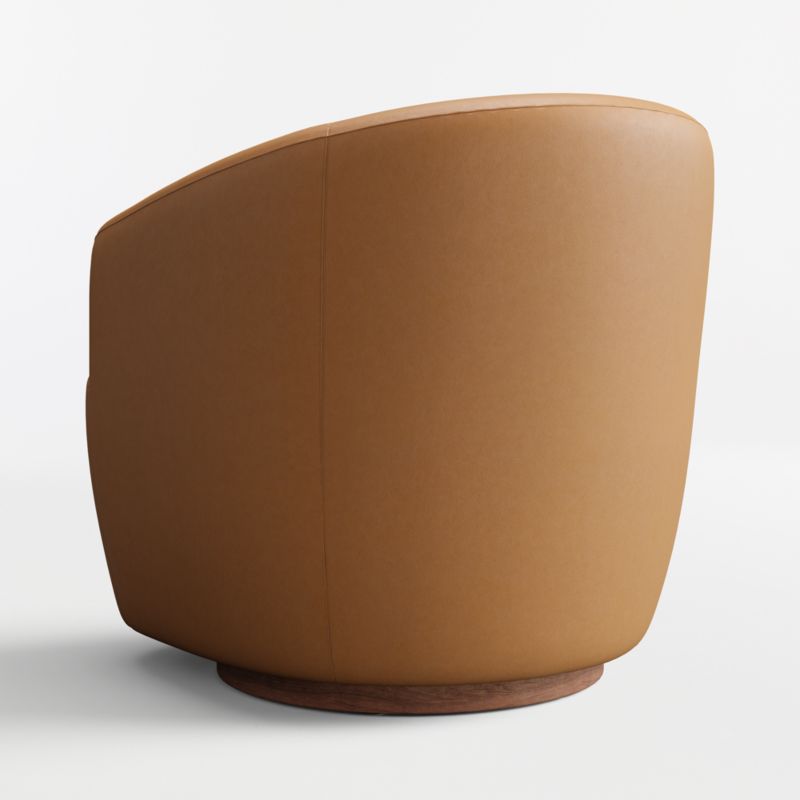 Rapallo Wood Leather Swivel Accent Chair - image 5 of 6