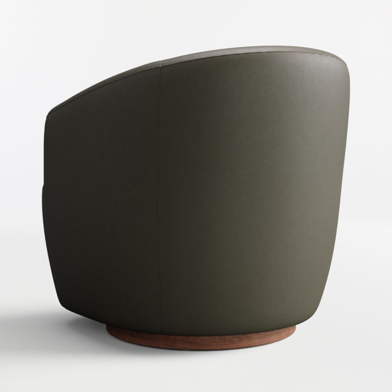Rapallo Wood Leather Swivel Accent Chair - image 5 of 6
