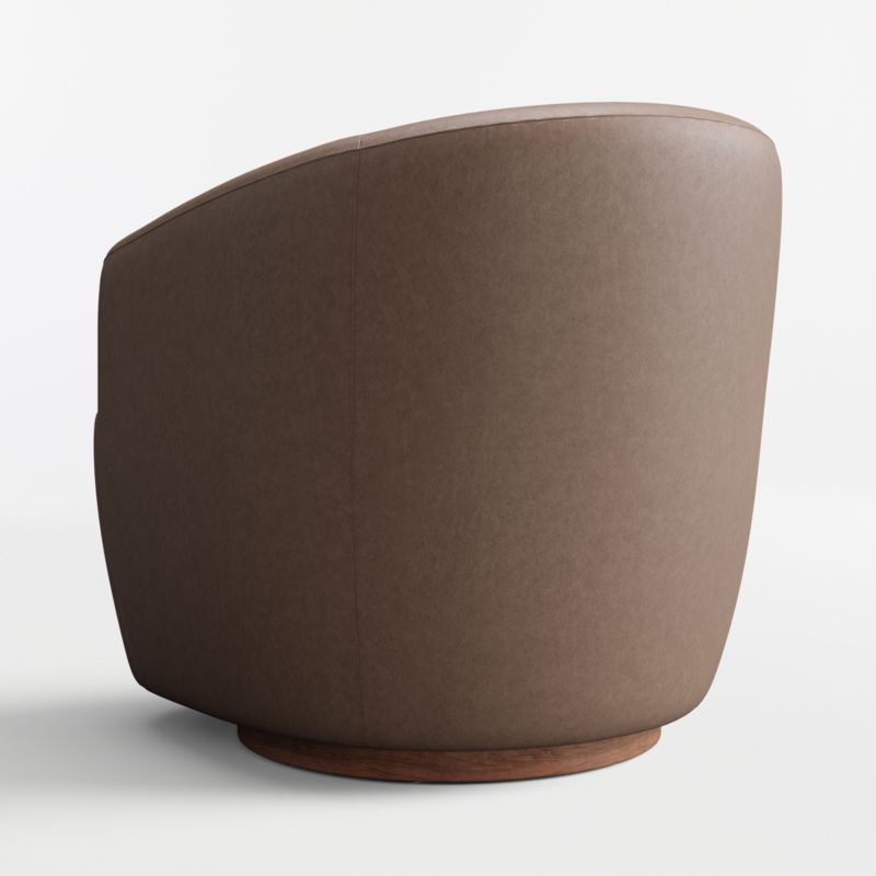 Rapallo Wood Leather Swivel Accent Chair - image 5 of 6
