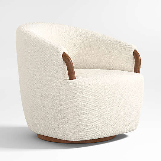 Rapallo Wood Swivel Accent Chair
