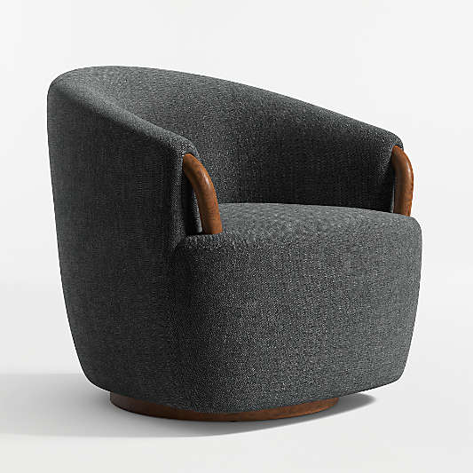Rapallo Wood Swivel Accent Chair