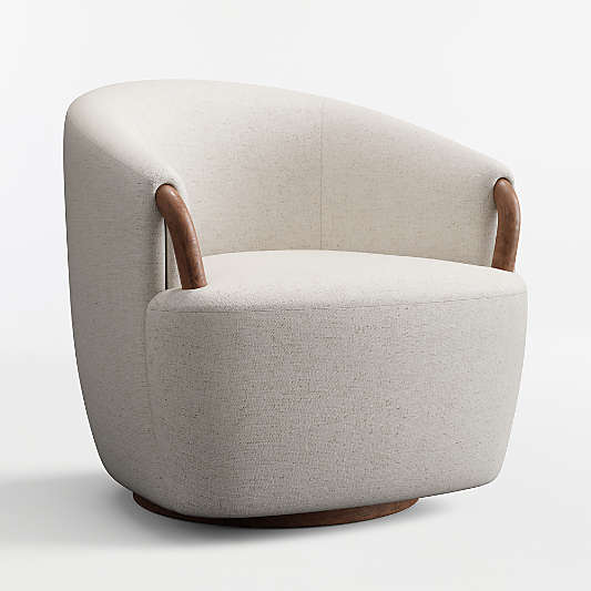 Rapallo Wood Swivel Accent Chair