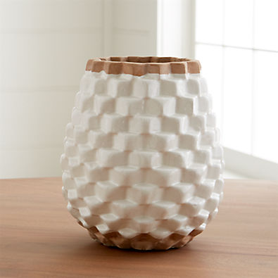 View Rati Crisp White Terracotta Vase details
