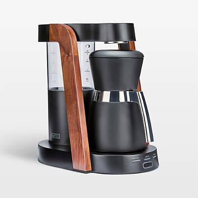 Ratio Eight Series 2 Matte Black and Walnut Coffee Maker with Thermal and Glass Carafe