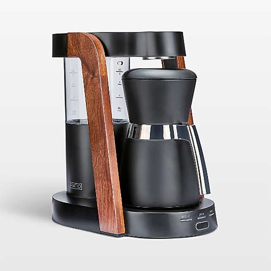Ratio Eight Series 2 Matte Black and Walnut Coffee Maker with Thermal and Glass Carafe