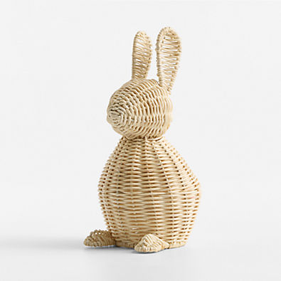 View Medium Rattan Bunny Decorative Sculpture details