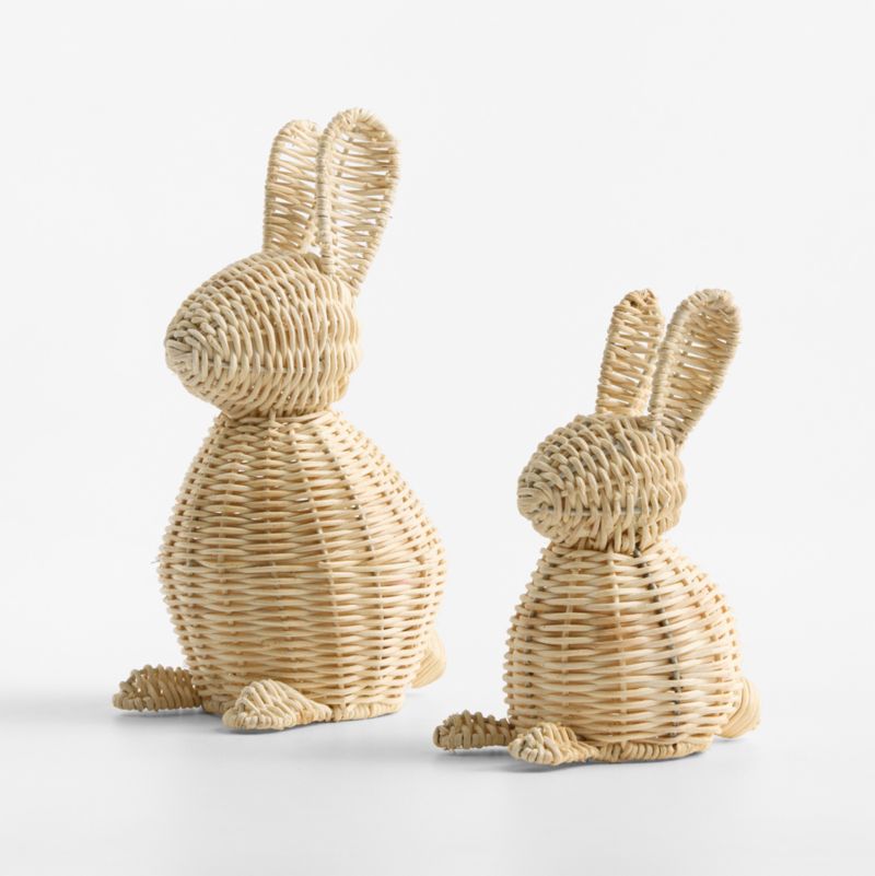 Small Rattan Bunny Decorative Sculpture - image 1 of 7