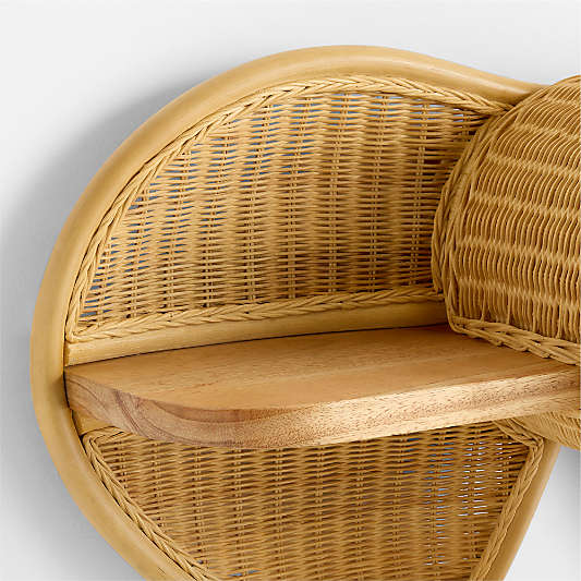 Rattan Elephant Kids Wall Shelf