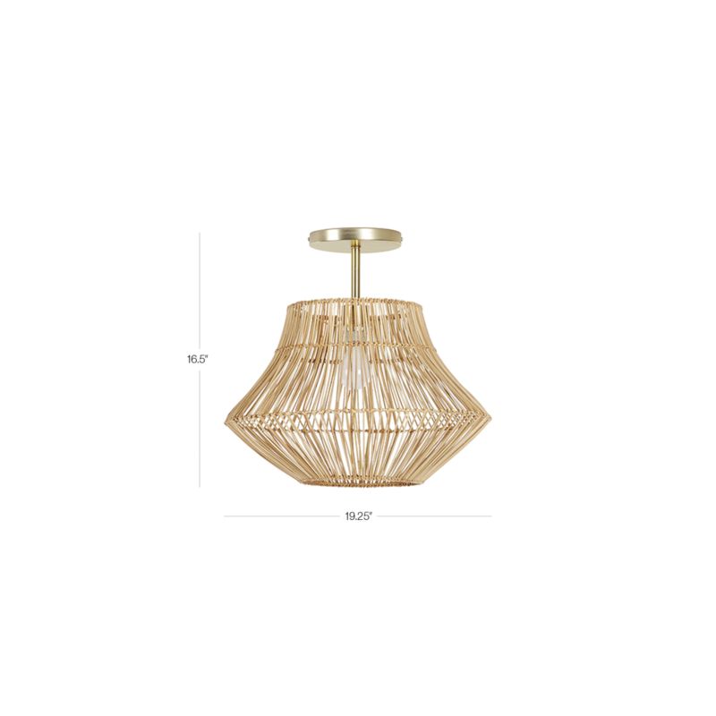 View Basket-Style Woven Rattan 19" Kids Flush Mount Ceiling Light - image 3 of 18