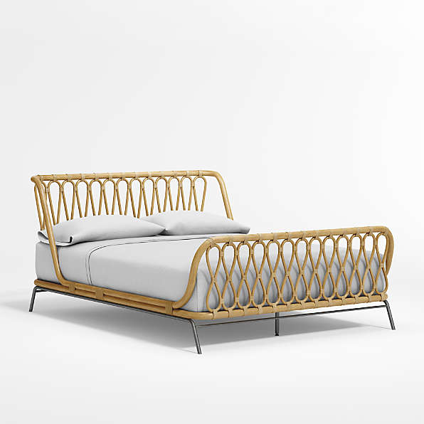 Wood Beds Crate And Barrel, Gold Queen Size Bed Frame