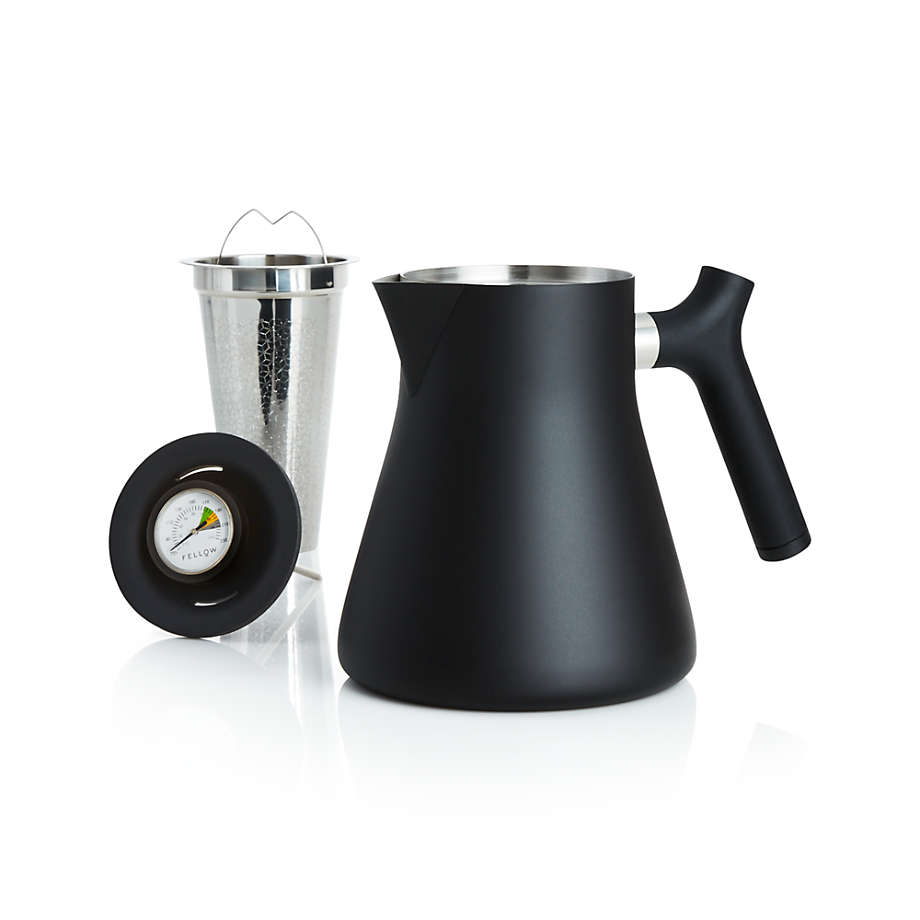 FELLOW Raven Stovetop Tea Kettle Matte Black Teapot w/ Temp & Stainless  Infuser