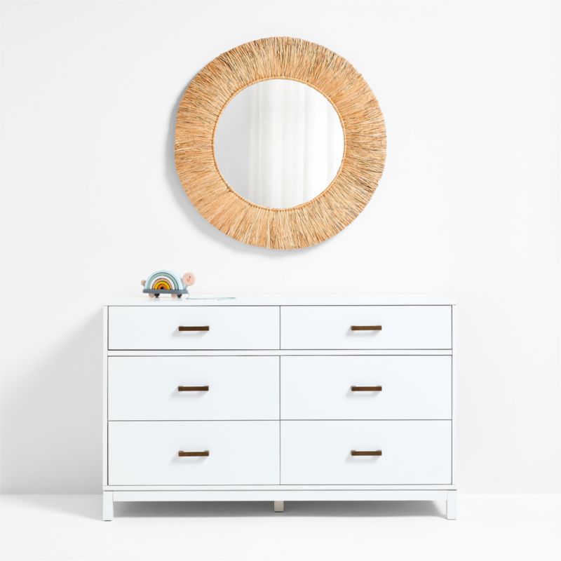 Ravi Raffia 36" Round Wall Mirror - image 1 of 3