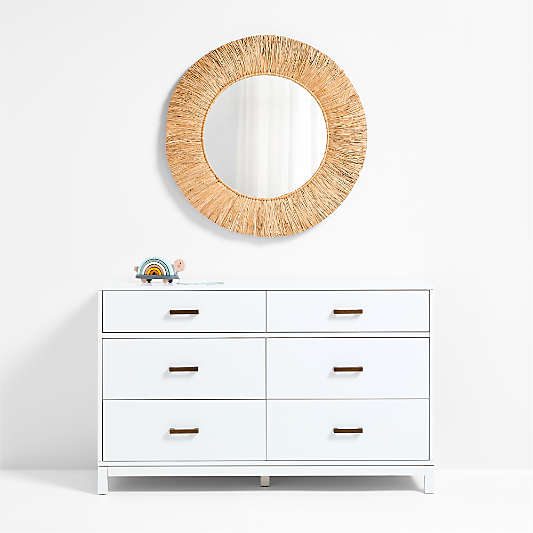 Ravi Raffia 36" Round Wall Mirror