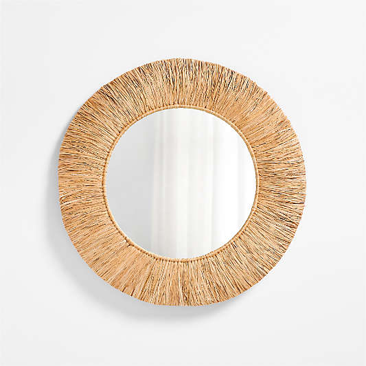 Ravi Raffia 36" Round Wall Mirror