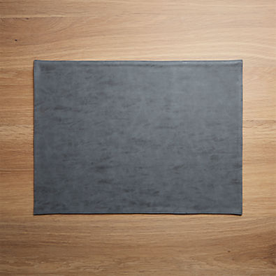 View Ravine Rectangular Reversible Grey and Tan Faux Leather Placemat details