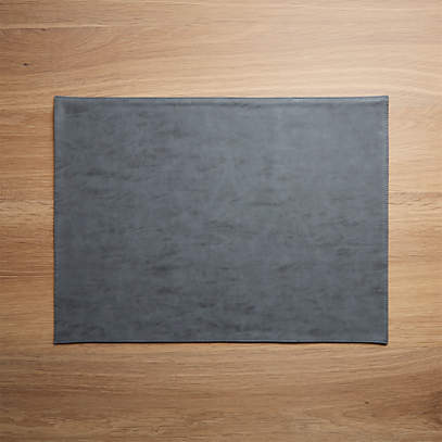 Ravine Reversible Faux Leather Placemat, Faux Leather Placemats Grey