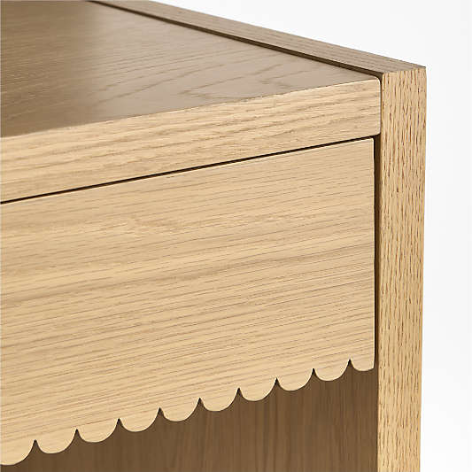 Raya Natural Oak Wood 2-Drawer Wide Kids Desk
