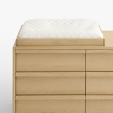 View Raya Natural Oak Wood Baby Changing Table Topper details