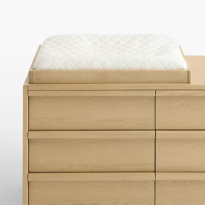 Raya Natural Oak Wood Baby Changing Table Topper