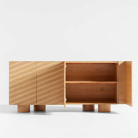 Raya Natural Wood Sideboard Cabinet