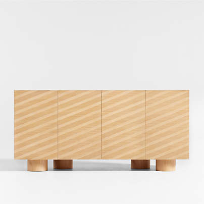 Raya Natural Wood Sideboard Cabinet