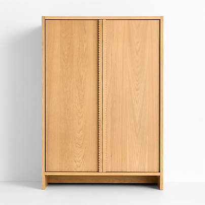 Raya Natural Oak Wood Storage Armoire