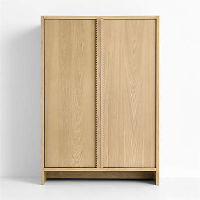 Raya 41" Natural Oak Wood Kids Storage Armoire