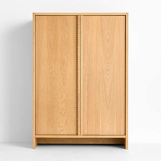 Raya Natural Oak Wood Storage Armoire