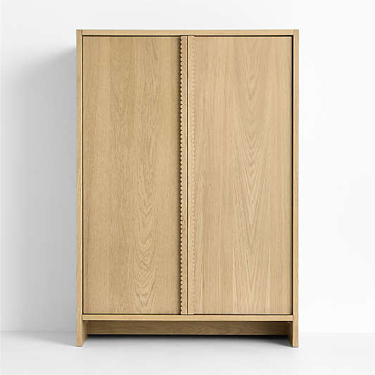 Raya 41" Natural Oak Wood Kids Storage Armoire