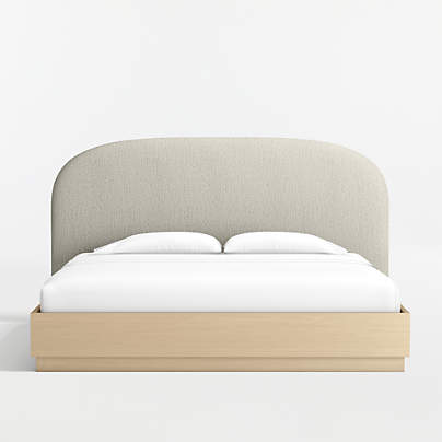 Rayna Upholstered King Headboard and Wood Bed