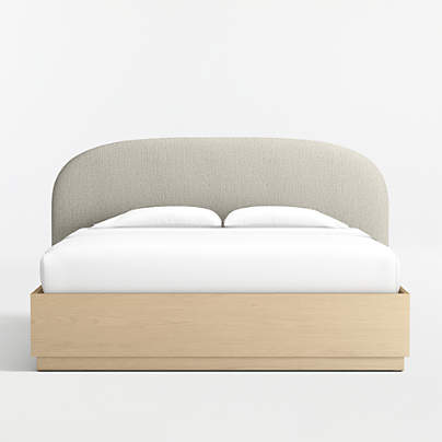 Rayna Upholstered King Headboard and Wood Storage Bed