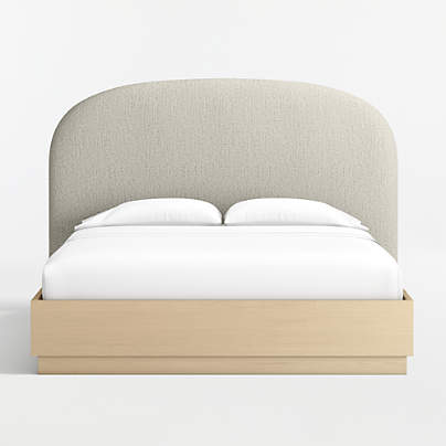 Rayna Upholstered Queen Headboard and Wood Bed