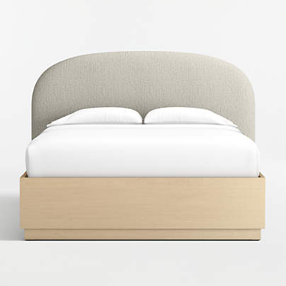 Rayna Upholstered Queen Headboard and Wood Storage Bed