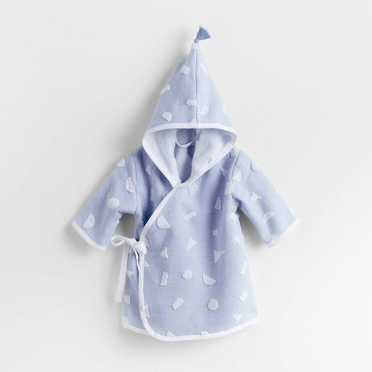 Razz Blue Organic Personalized Baby Bath Robe with Hood + Reviews