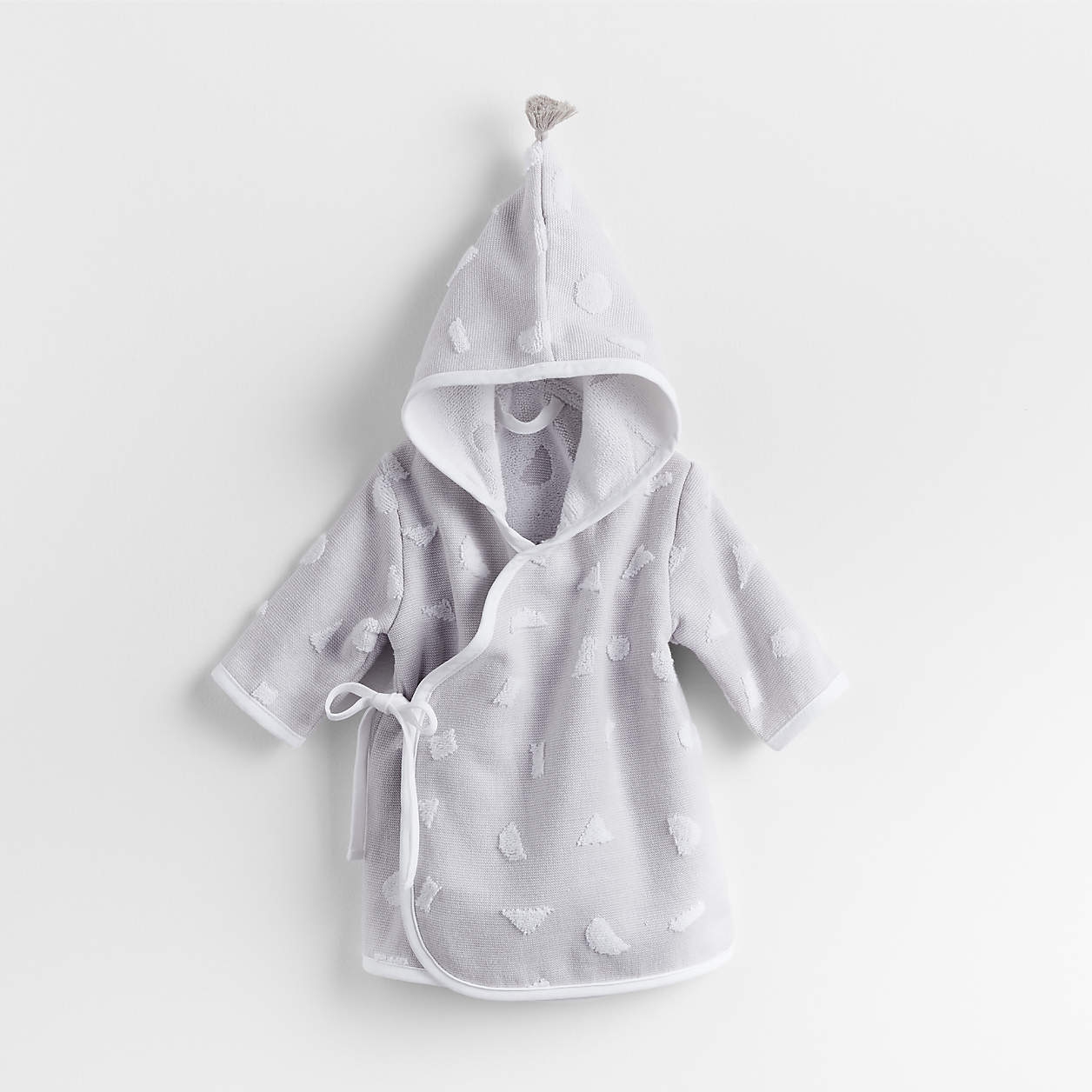 Razz Grey Organic Personalized Baby Bath Robe with Hood + Reviews