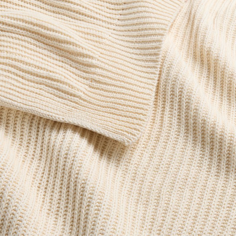 Natural Undyed Flecked Rib Knit Organic Cotton Baby Stroller Blanket - image 5 of 7