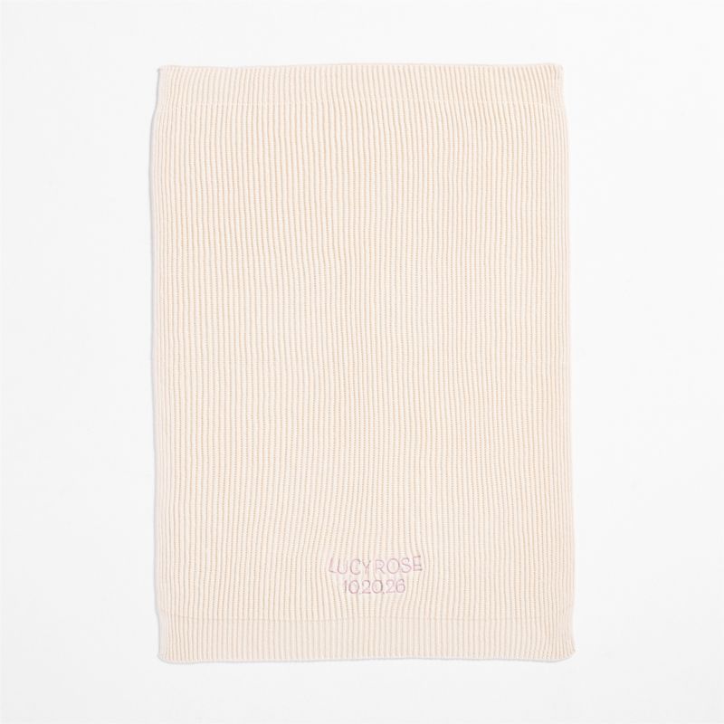 Natural Undyed Flecked Rib Knit Organic Cotton Baby Stroller Blanket - image 3 of 7