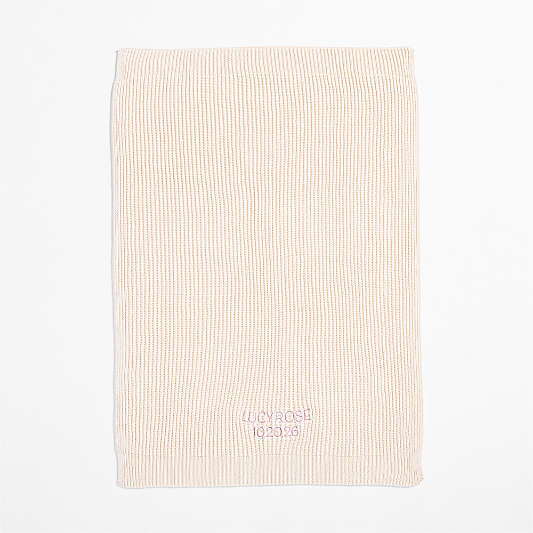 Natural Undyed Flecked Rib Knit Organic Cotton Baby Stroller Blanket