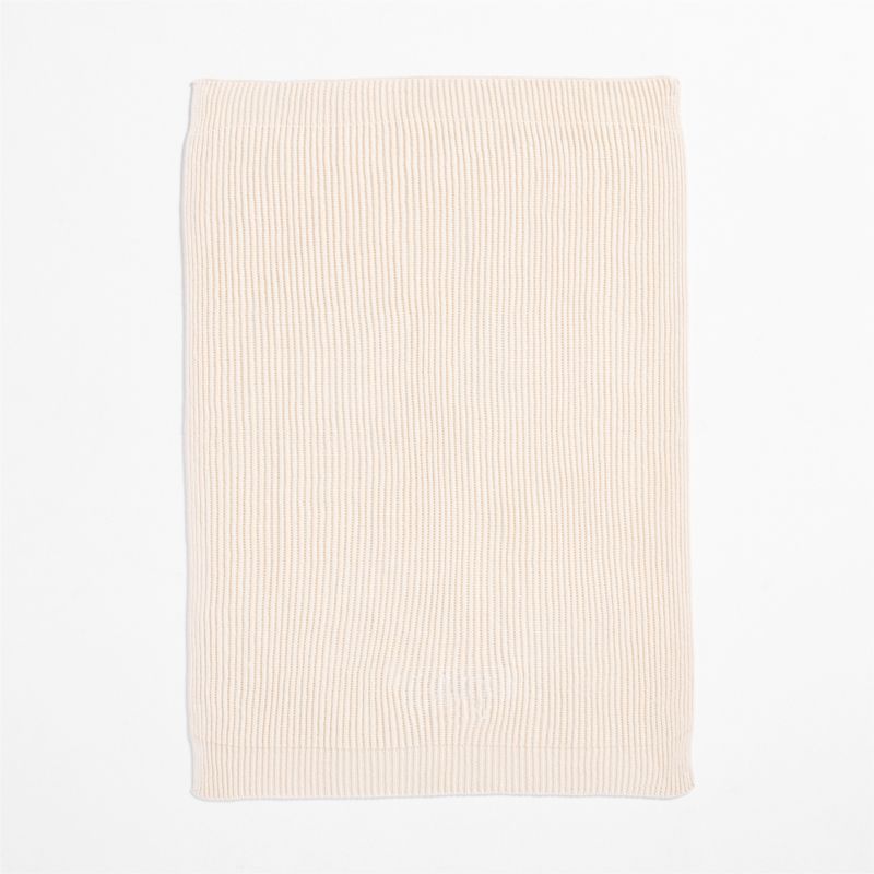 Natural Undyed Flecked Rib Knit Organic Cotton Baby Stroller Blanket - image 4 of 7